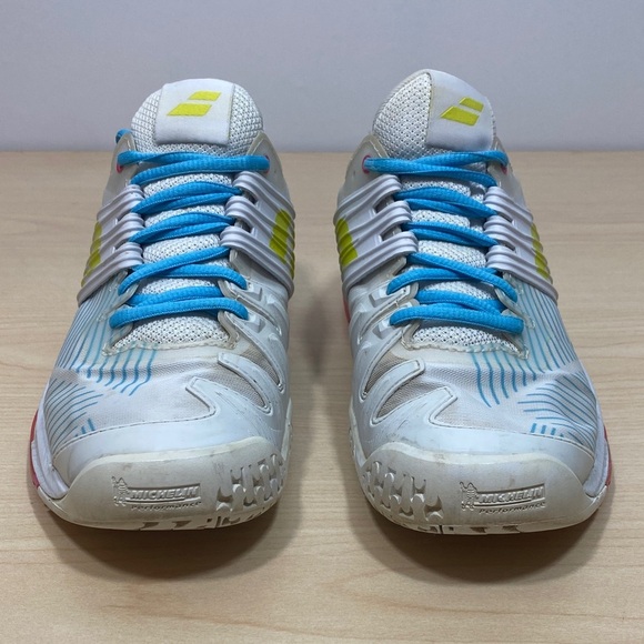 Babolat Women's Propulse Fury All Court Shoes in White and Blue - Picture 2 of 11